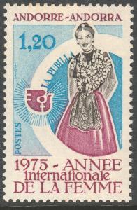 ANDORRA-FRENCH 243, INTERNATIONAL WOMEN'S YEAR. MINT, NH. (244)