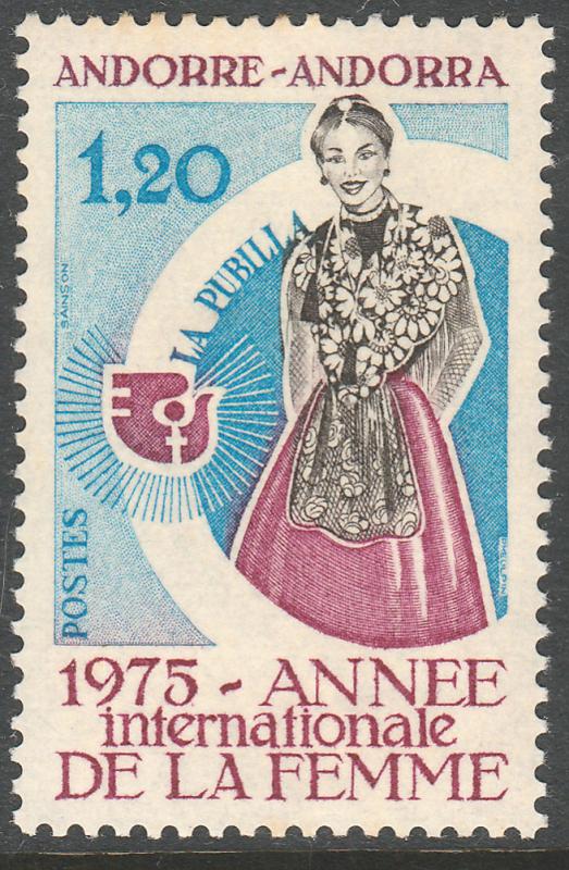 ANDORRA-FRENCH 243, INTERNATIONAL WOMEN'S YEAR. MINT, NH. (244)