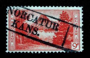 US #748 SON Used with NORCATUR KANSAS Box Roller Cancel 1934 SOTN