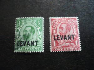 Stamps -British Office in Turkey-Scott#35-36-Mint Hinged & Used Set of 2 Stamps