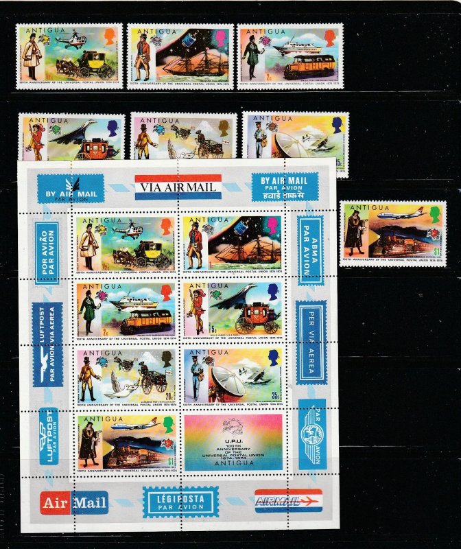 Antigua 334-340a Set MH UPU