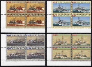 Australia SG1397-400 Second World War Naval Vessels U/M Blocks