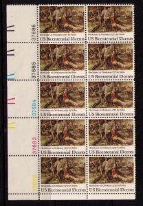 1977 Herkimer at Oriskany Plate Block Of 10 13c Postage Stamps, Sc#1722, MNH,OG