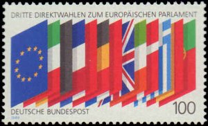 Germany #1572, Complete Set, 1989, Flags, Never Hinged