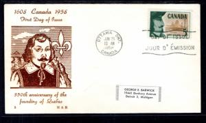 Canada 379 H and E Label FDC