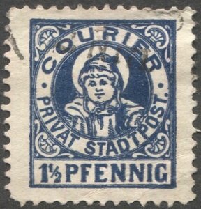 GERMANY Munchen 1896 Courier Private City Post, Used 1-1/2pf