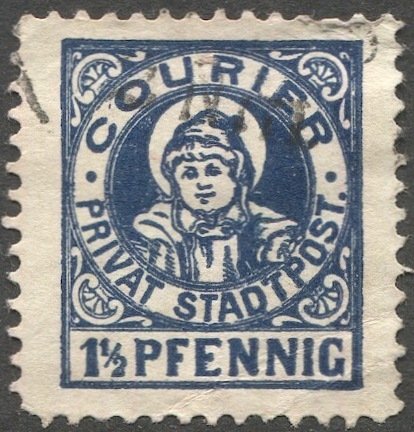 GERMANY Munchen 1896 Courier Private City Post, Used 1-1/2pf