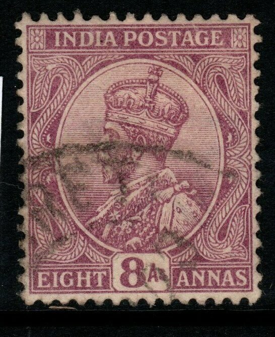 INDIA SG182 1911 8a PURPLE USED