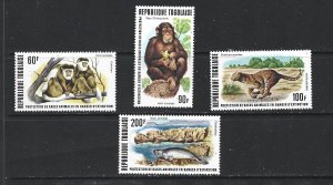 TOGO - 1977 AIR POST - WILDLIFE - SCOTT C317 TO C320 - MNH