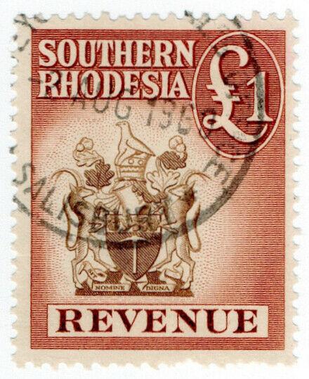 (I.B) Southern Rhodesia Revenue : Duty Stamp £1