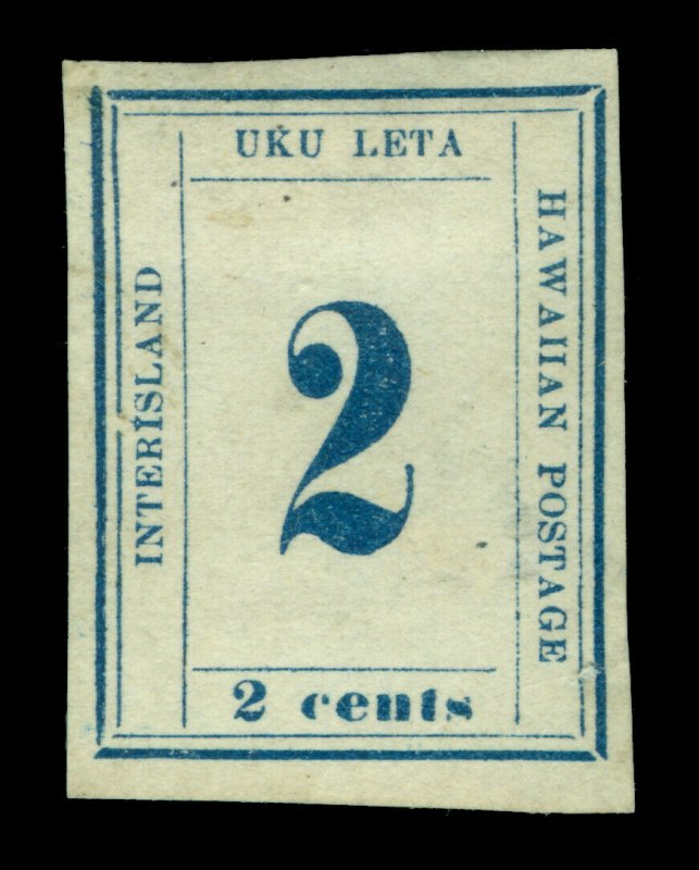 HAWAII 1865  Numerals  2c blue  Scott # 26  plate 10-A  Type V  pos.5  mint  MH 