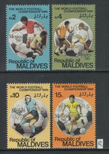 XG-Z653 MALDIVES IND - Football, 1986 Mexico '86 World Cup, Winners Ovp. MNH Set