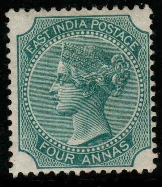 INDIA SG70 1866 4a DEEP GREEN MTD MINT