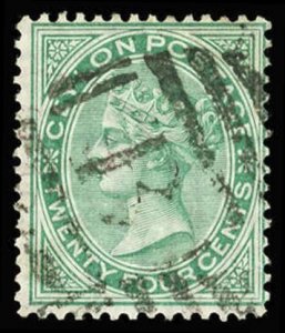 CEYLON Sc 68 USED - 1872 24c Queen VIctoria - Nice, clean stamp - No faults