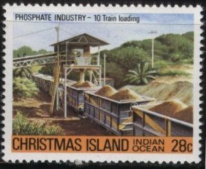 Christmas Island 104 (mh) 28c phosphate industry: train loading (1981)