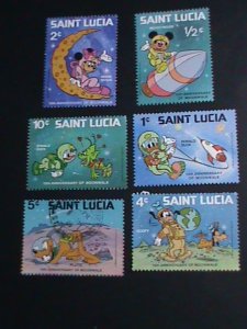 ​DISNEY-ST. LUCIA STAMP- DISNEY CARTOON-SPACE HEROES MINT SET VERY FINE