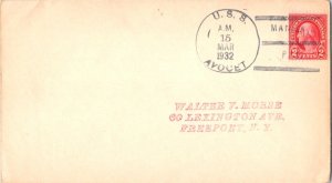 Philippines 2c Washington Fourth Bureau 1932 U.S.S. Avocet, Manila, P.I. to F...