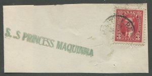 British Columbia Steamship Cancel S-273 S.S. PRINCESS MAQUINNA