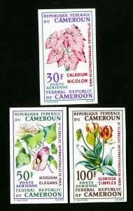 Cameroon Stamps # C119-21 VF Imperf flowers OG NH