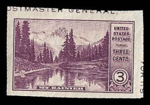 PCBstamps   US # 750a SS Sgl 3c Mt Rainier/Mirror Lake, MNH, (5)