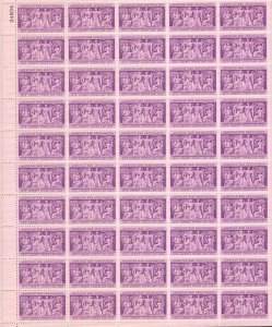 US Stamp 1953 3c American Bar Association - 50 Stamp Sheet-Scott #1022