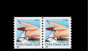 US Scott #2909, PAIR 1995 Automobile Tail Fin 15c VF MNH