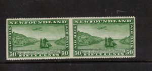 Newfoundland #C10c Extra Fine Mint Lightly Hinged Imperf Pair *With Certificate*