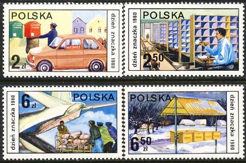 Poland 1980 Sc 2419-22 Post Office Postal Day Stamp MNH