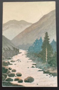 1940s Japan Color Picture Postcard Cover River View