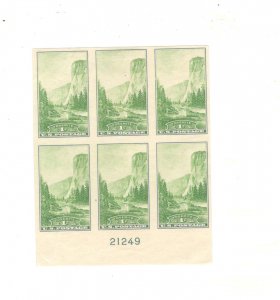 US SCOTT# 756, PLATE BLOCK OF 6, MLH