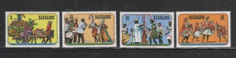 BARBADOS #424-427 1975 HARVEST FESTIVAL MINT VF NH O.G