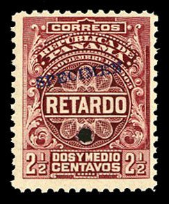 Panama #I3, 1904 2 1/2c Late Fee, overprinted Specimen, with security punch, ...