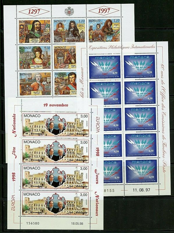 Monaco #839a//2193 (MO907) Mini Collection, Nice for a collector, MNH, CV$276.10