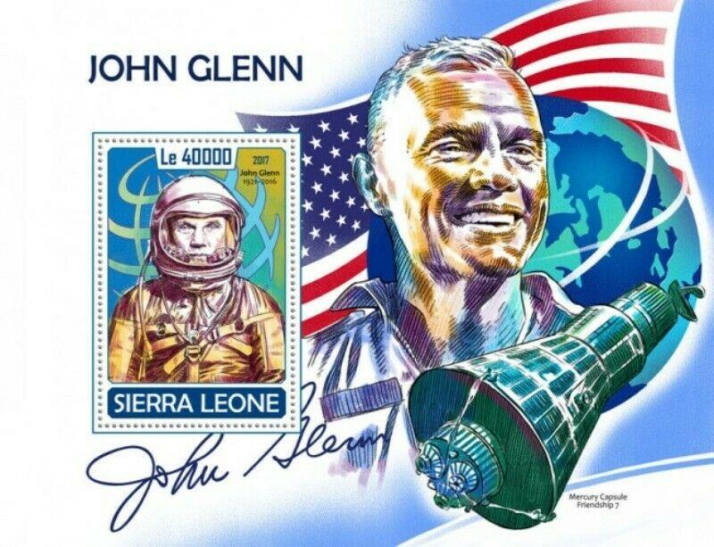 Sierra Leone - 2017 John Glenn - Stamp Souvenir Sheet - SRL171010b