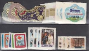 Tonga Scott 136 // 492 (5 Mint NH sets) - Catalog Value $47.95