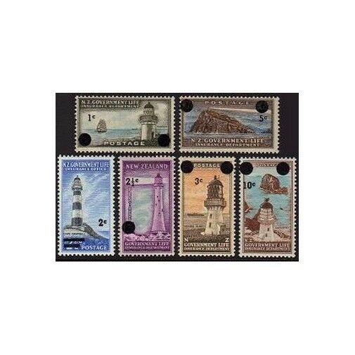 New Zealand OY37-OY42,MNH.Michel GLI 33-38. Lighthouses 1967-1968,surcharged.