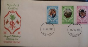 Commonwealth 1981 Royal Wedding FDC Covers Uganda Dominica Maldives  Caicos Is