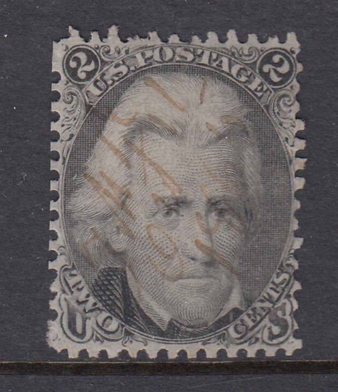 US #73 BLACK JACK with REVENUE CANCEL  (NICE) cv$50.00