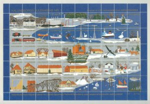 Denmark 1986 Christmas Sheet Kalundborg  # 1 Issue. Animals, Ship,Train,Railway.