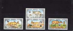 MONGOLIA 1986 WILD ANIMALS/ SAIGA  ANTELOPES SET OF 4 STAMPS MNH