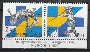 1994 Finland - Sc 942-3 - MNH VF - 1 pr - Finland-Sweden Track & Field Meet