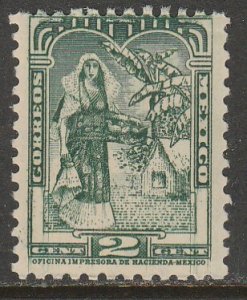 MEXICO 708, 2¢ TEHUANA NATIVE LADY 1934 DEFINITIVE SINGLE, MINT, NH. F.