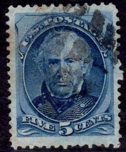 US Stamp #179 5c Blue Taylor USED SCV $25