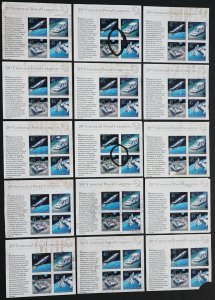 U.S. Used #C126, 45c. Futuristic Mail Delivery. Lot of 10 Sheets w/ Minor Faults