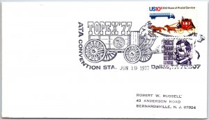 US SPECIAL EVENT COVER ATA TOPEX CONVENTION STATION AT DALLAS TEXAS 1977