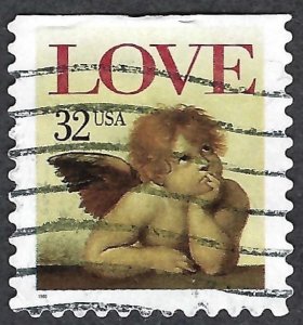 United States #3030 32¢ Love Angel (1996). Booklet single. Used.