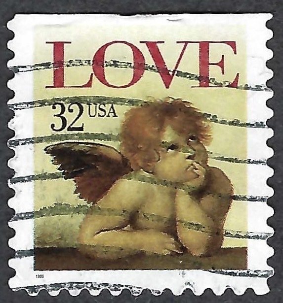 United States #3030 32¢ Love Angel (1996). Booklet single. Used.