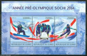 GUINEA   2013 SOCHI 2014 PRE OLYMPIC ISSUE SHEET MINT NH