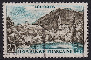 France - 1958 - Scott #873 - used - Lourdes