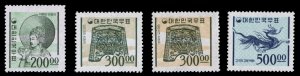 Korea #1076-1079 Cat$225, 1976-77 200w-500w, set of four, never hinged